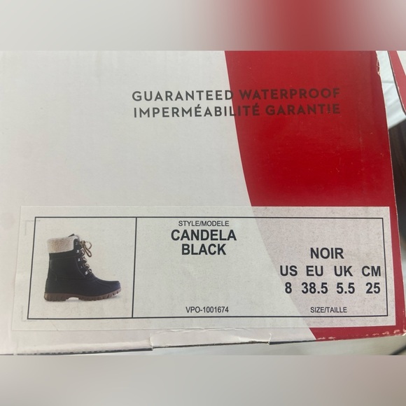New Storm By Cougar Waterproof Lace-up Candela Winter Boots Black Womens Size 8 - Picture 3 of 9